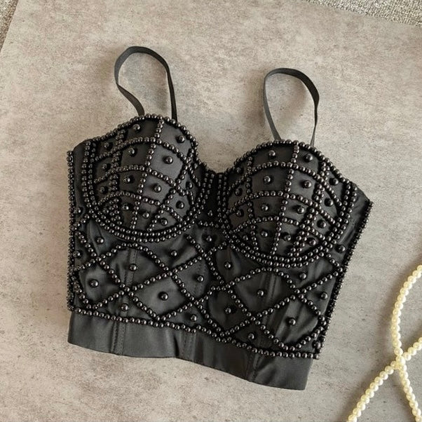 Pearl Embellished Corset Top